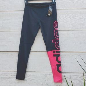Adidas girl leggings size M color black pink